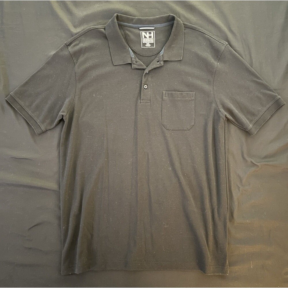 North Hudson Performance Men’s XXL Black Polo Shirt, Chest Pocket Short Sleeve